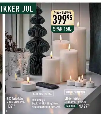 Imerco Led fyrfadslys eller led bloklys tilbud