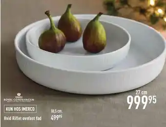 Royal copenhagen hvid riflet ovnfast fad