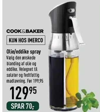 Imerco Cook & baker olie/eddike spray tilbud