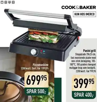 Imerco Cook&baker panini grill tilbud