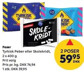 BorderShop Fazer tyrkisk peber, skole kridt tilbud