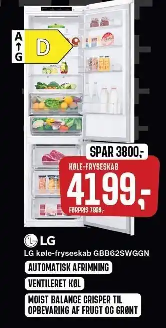 Skousen Lg køle-fryseskab tilbud
