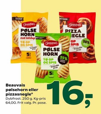 Coop 365 Beauvais pølsehorn eller pizzasnegle tilbud