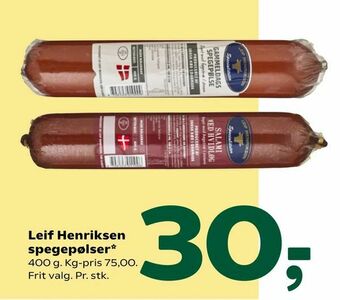 Coop 365 Leif Henriksen spegepølser tilbud