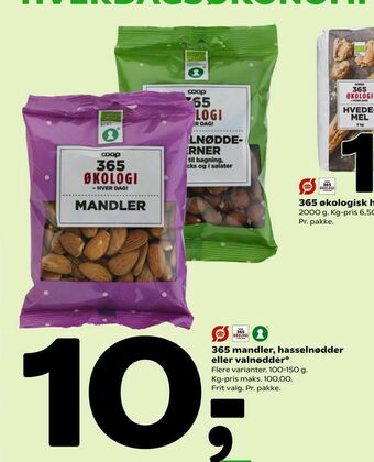 Coop 365 365 mandler, hasselnødder eller valnødder tilbud