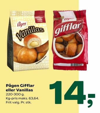Coop 365 Pågen Gifflar eller Vanillas tilbud