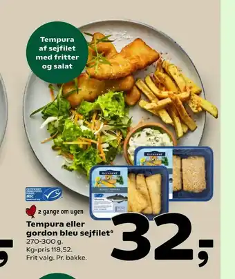 Tempura eller gordon bleu sejfilet
