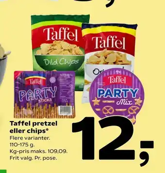 Coop 365 Taffel pretzel eller chips tilbud