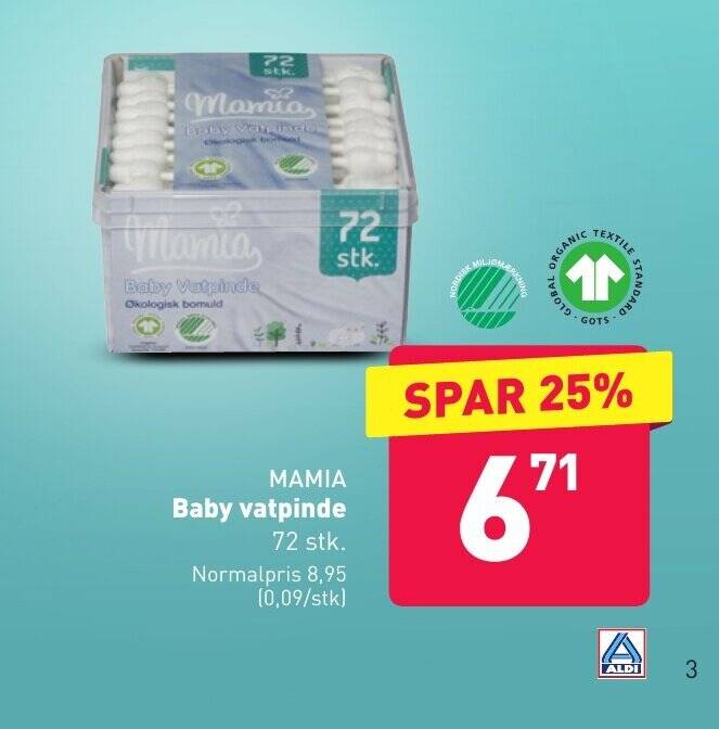 MAMIA Baby vatpinde tilbud hos ALDI
