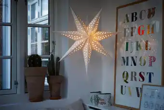 jem & fix Papirstjerne med led-lys ø60 cm tilbud