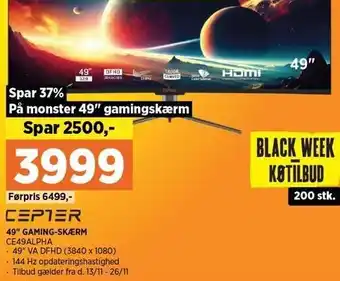 Power 49'' gaming-skærm tilbud