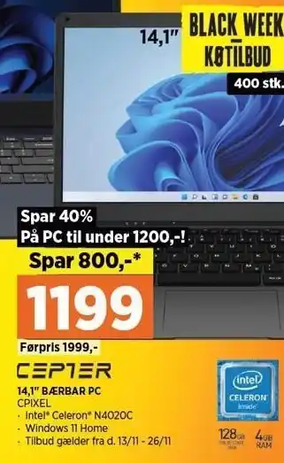Power 14,1'' bærbar pc tilbud