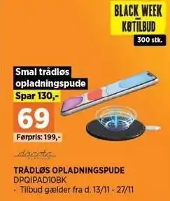 Power Dacota trådløs opladningspude tilbud