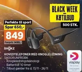 Power Shokz hovedtelefoner med knogleledning tilbud