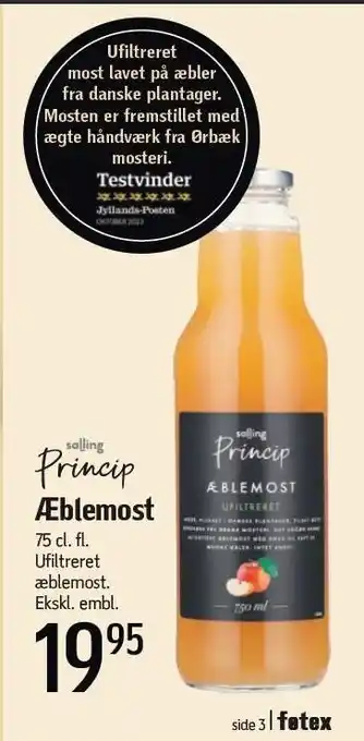 Føtex Princip æblemost tilbud