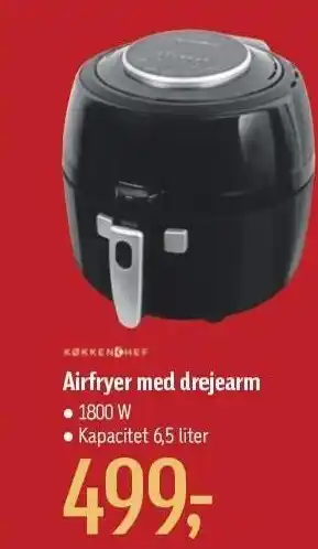 Køkkenchef airfryer med drejearm