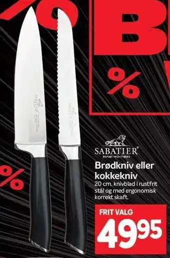 Brødkniv eller kokkekniv