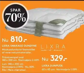 SengeSpecialisten Lixra smaragd dundyne tilbud