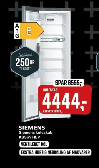 Skousen Siemens køleskab ks36vfiev tilbud
