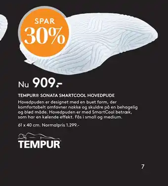 SENG Tempur sonata smartcool hovedpude tilbud