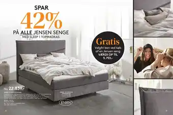 SENG Jensen j4 kontinentalseng tilbud