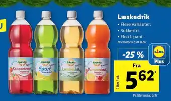 Lidl Solevita konc. læskedrik appelsin- og hindbærsmag tilbud
