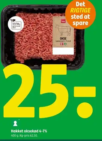 Coop 365 Hakket oksekød 4-7% tilbud