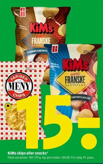 Coop 365 KiMs chips eller snacks tilbud