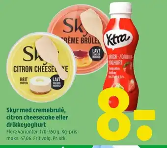Coop 365 Skyr med cremebrulé, citron cheesecake eller drikkeyoghurt tilbud