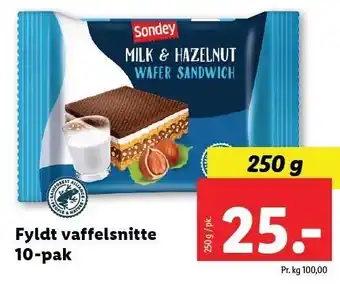 Lidl Fyldt vaffelsnitte 10-pak tilbud