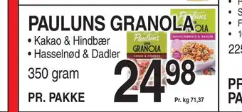 ABC Lavpris Pauluns granola tilbud