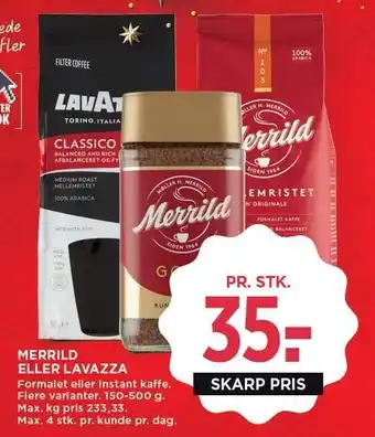 MENY Merrild eller lavazza tilbud