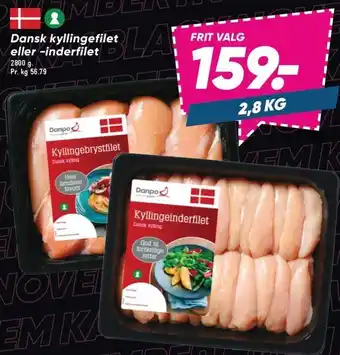 Bilka Dansk kyllingefilet eller -inderfilet tilbud