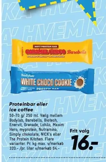 Bilka Proteinbar eller ice coffee tilbud