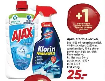 Bilka Ajax, klorin eller vel tilbud