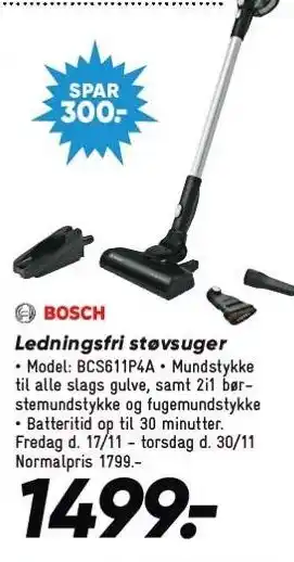 Bilka Bosch ledningsfri støvsuger tilbud