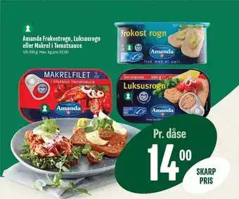 Min Købmand Amanda frokostrogn, luksusrogn eller makrel i tomatsauce tilbud