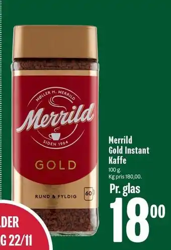Min Købmand Merrild gold instant kaffe tilbud
