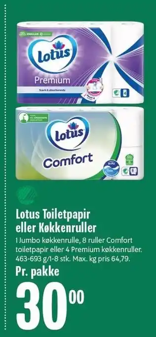 Min Købmand Lotus toiletpapir eller køkkenruller tilbud