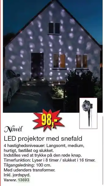 Harald Nyborg Led projektor med snefald tilbud