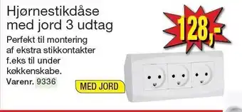 Harald Nyborg Hjørnestikdåse med jord 3 udtag tilbud