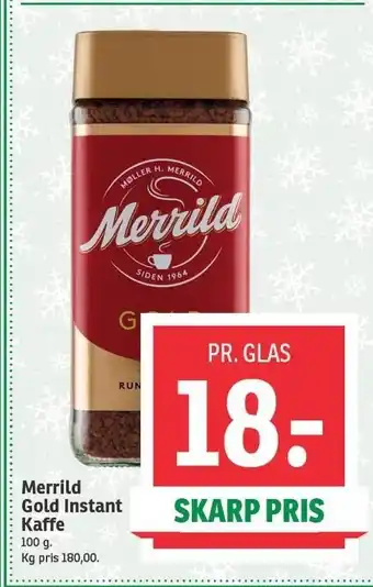 SPAR Merrild gold instant kaffe 100 g tilbud