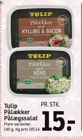 SPAR Tulip pålækker pålægssalat tilbud