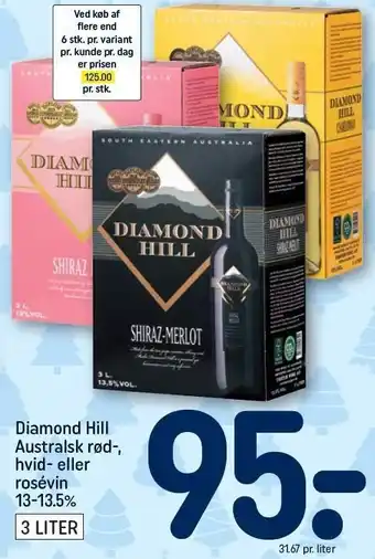 REMA 1000 Diamond hill australsk rød-, hvid- eller rosévin tilbud