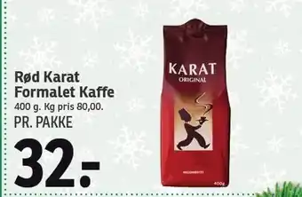 SPAR Rød karat formalet kaffe tilbud