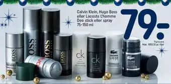 Calvin klein, hugo boss eller lacoste l'homme deo stick eller spray