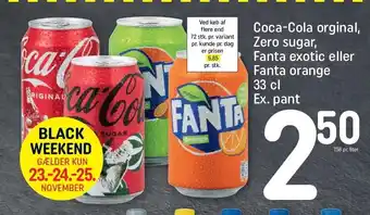 REMA 1000 Coca-cola original, zero sugar, fanta exotic eller fanta orange tilbud