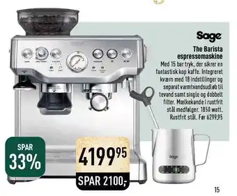 Imerco The barista espressomaskine tilbud