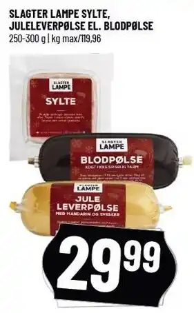Løvbjerg Slagter lampe sylte, juleleverpølse el. blodpølse tilbud