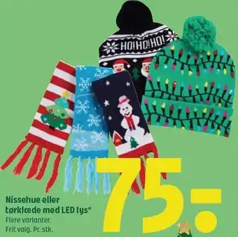 Nissehue eller tørklæde ned led lys
